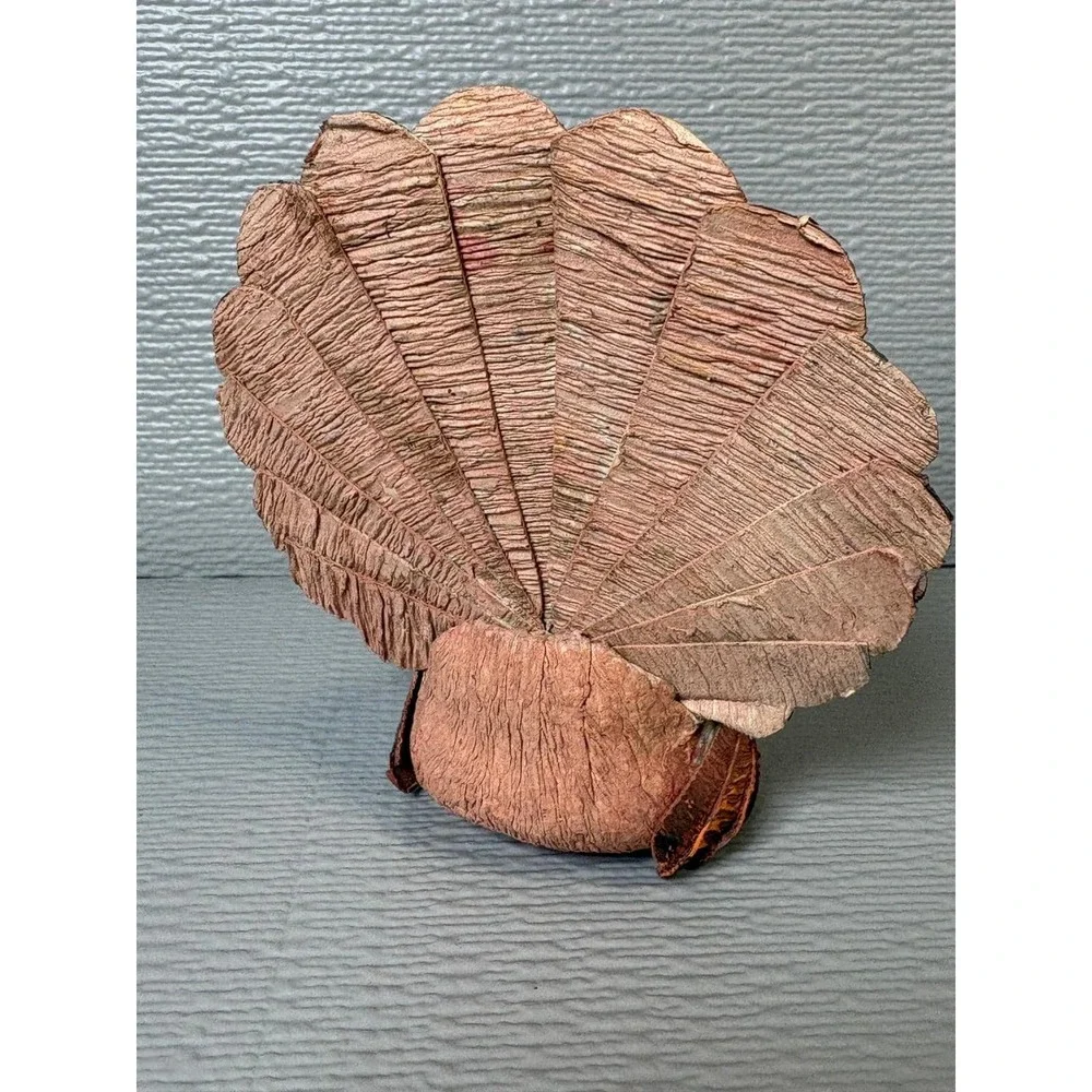 Molded Paper Turkey Figurine Thanksgiving Fall Decor‎ Rustic Folk Art 5 inch
